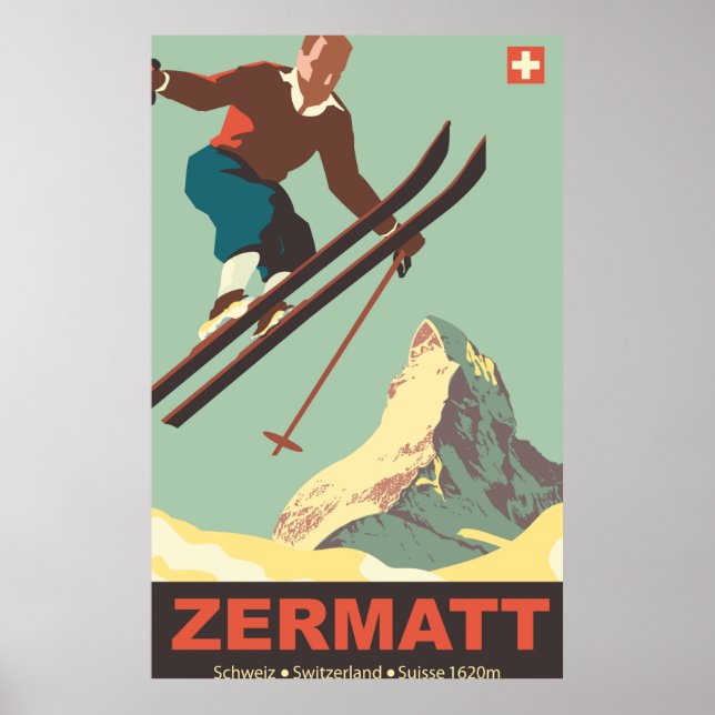 Ski in Zermatt Poster (Vorne)