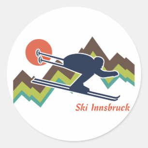 Ski Innsbruck Runder Aufkleber