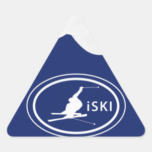 Ski iSKI Oval Tag Dreieckiger Aufkleber