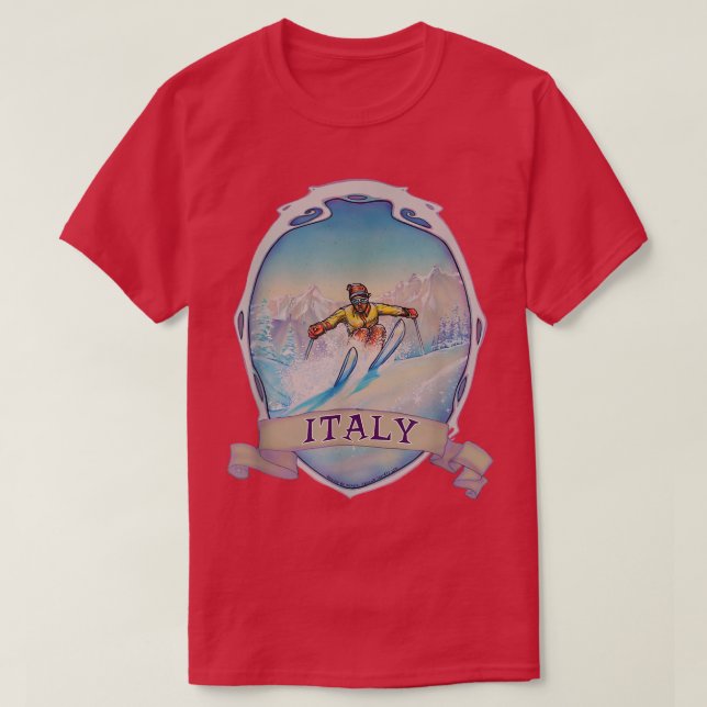 Ski Italy Vintage Snow Skiing Vacation584 T-Shirt (Design vorne)