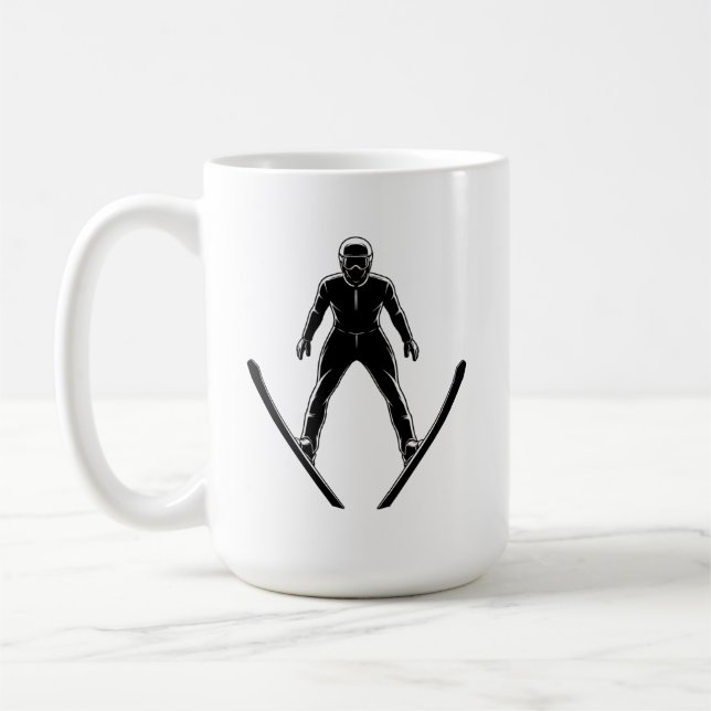 Ski Jumper Silhouette Kaffeetasse (Links)