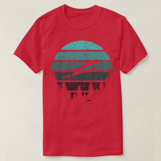 Ski Jumper Ski Jumping Retro T-Shirt (Design vorne)