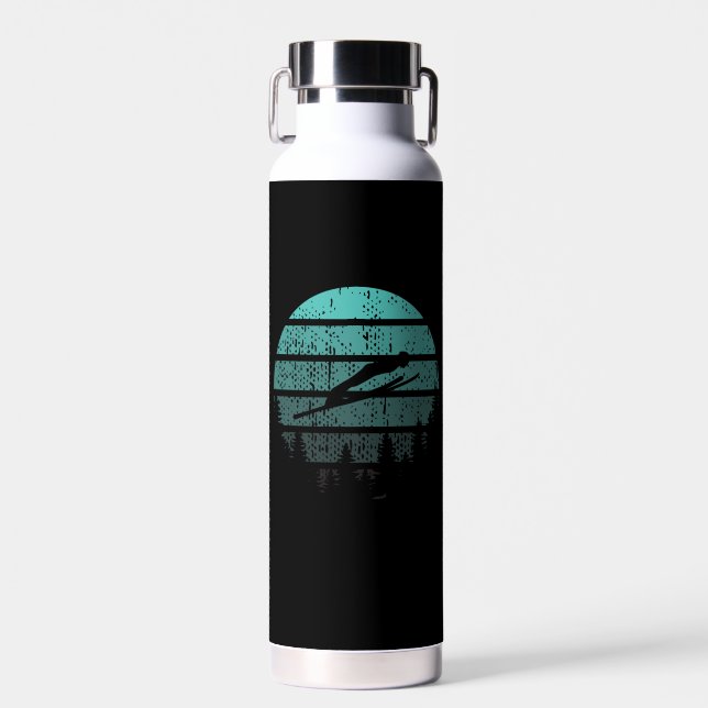 Ski Jumper Ski Jumping Retro Trinkflasche (Vorne)
