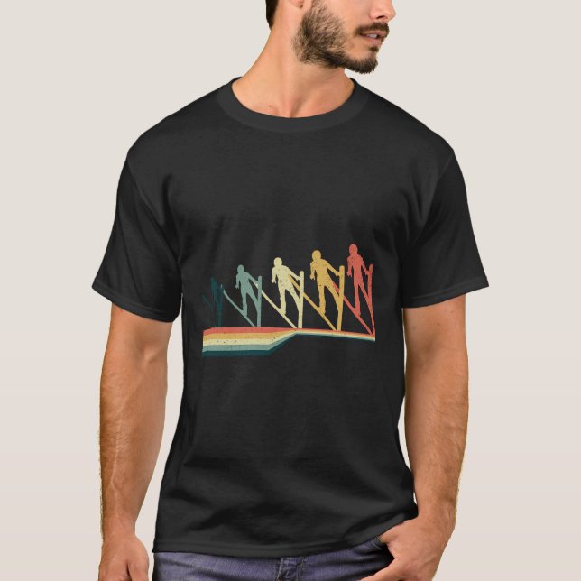 Ski Jumping Funny Gift Vintage Retro T-Shirt (Vorderseite)