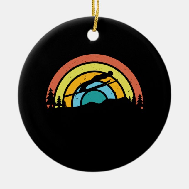 Ski Jumping Retro Keramik Ornament (Vorne)