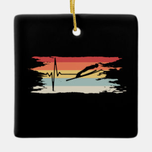 Ski Jumping Retro Keramikornament