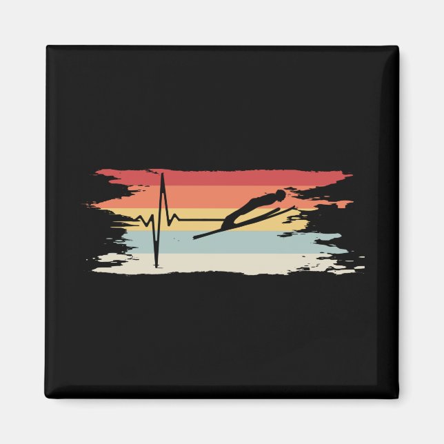 Ski Jumping Retro Magnet (Vorne)