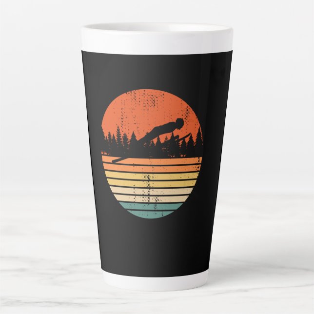 Ski Jumping Retro Ski Jumper Geschenk Milchtasse (Vorderseite)