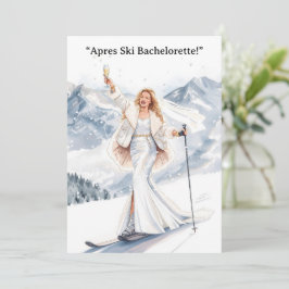 Ski-Junggesellinnen-Wochenende Braut auf den Piste Einladung