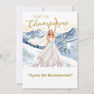 Ski-Junggesellinnen-Wochenende Braut auf den Piste Einladung