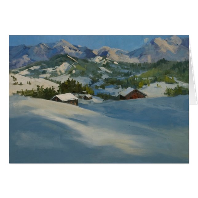 Ski-Kabinen in den Bergen (Vorderseite (Horizontal))