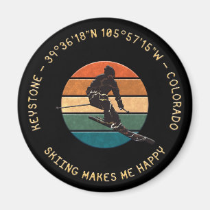 Ski Keystone, Colorado - Man Skier, gelber Text Magnet