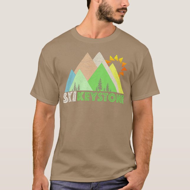 Ski Keystone Geschenk Retro Vintag Keystone T-Shirt (Vorderseite)