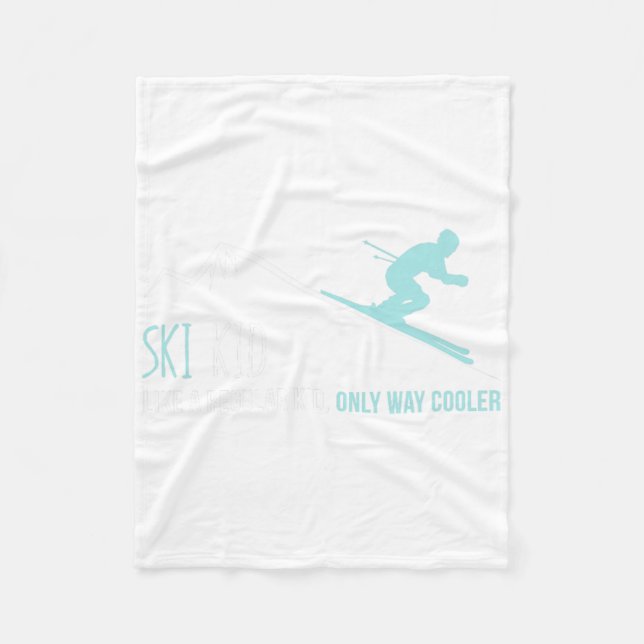 Ski Kid Funny Niedliches Winterskigebiet Geschenk Fleecedecke (Vorderseite)