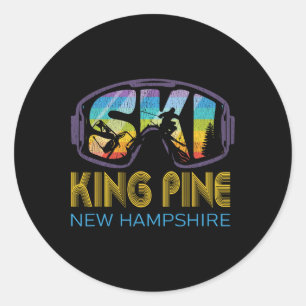 Ski King Pine New Hampshire Skiurlaub Runder Aufkleber