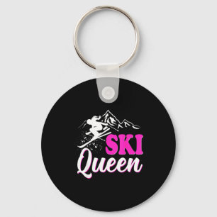 Ski-Königin Wintersportlerin Skifahren Snowboarden Schlüsselanhänger
