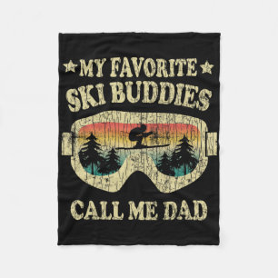 Ski-Kumpels nennen mich Papa Lustiger Retro-Ski-Sp Fleecedecke