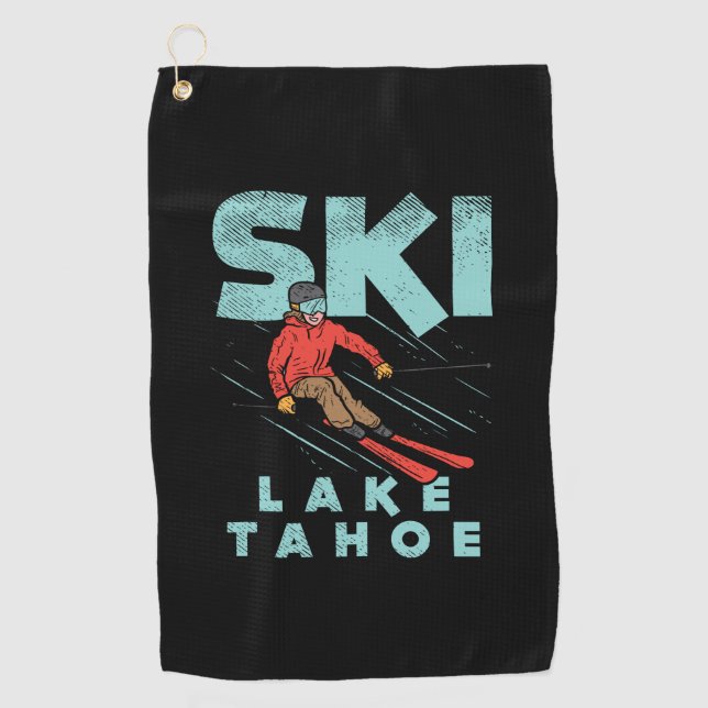 Ski Lake Tahoe Golfhandtuch (Vorderseite)
