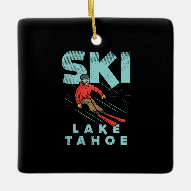 Ski Lake Tahoe Keramikornament (Vorderseite)