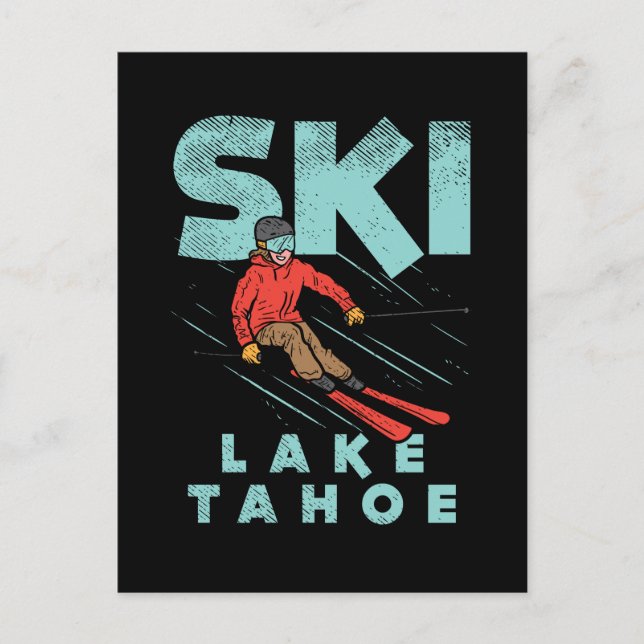 Ski Lake Tahoe Postkarte (Vorderseite)