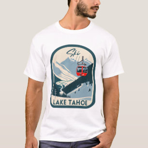 Ski Lake Tahoe Retro Vintager Style Lake Tahoe Ski T-Shirt