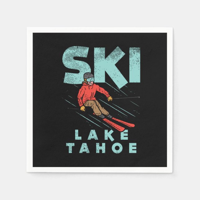 Ski Lake Tahoe Serviette (Vorderseite)