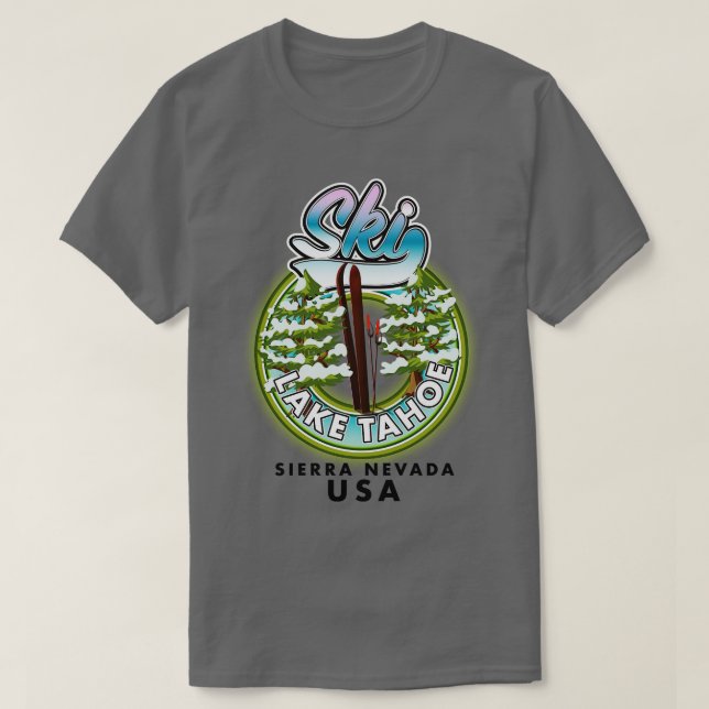 Ski Lake Tahoe Sierra Nevada USA T-Shirt (Design vorne)
