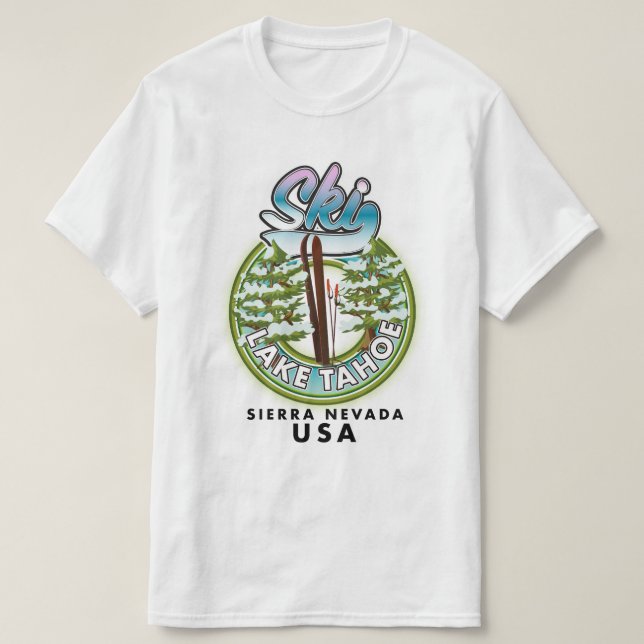 Ski Lake Tahoe Sierra Nevada USA T-Shirt (Design vorne)