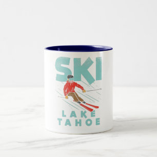 Ski Lake Tahoe Zweifarbige Tasse