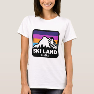 Ski Land Fairbanks Alaska Skifahren Snowboarden Fa T-Shirt
