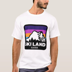 Ski Land Fairbanks Alaska Skifahren Snowboardfahre T-Shirt
