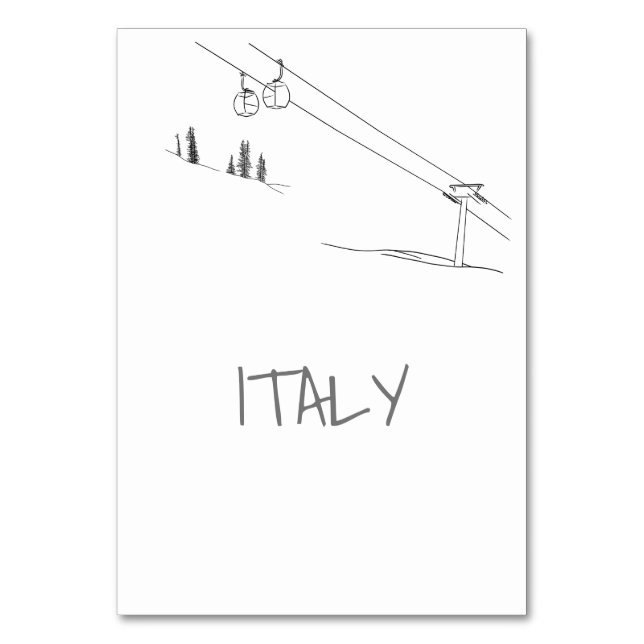 Ski-Liebhaber in der Liebe Luftseilbahn Berggipfel Tischnummer (Rückseite)