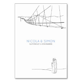 Ski-Liebhaber in der Liebe Luftseilbahn Berggipfel Tischnummer