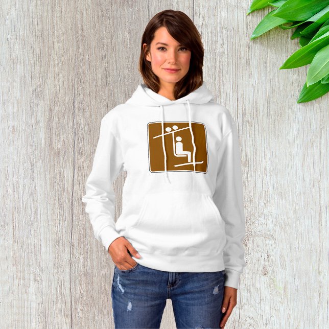 Ski Lift Symbol Rustic Winter Sports Icon Hoodie (Von Creator hochgeladen)