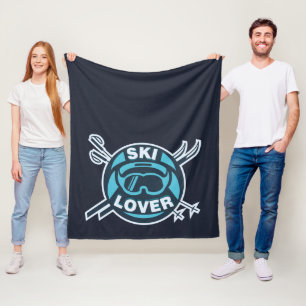Ski Lover Winter Snow Mountains Sport Fleecedecke
