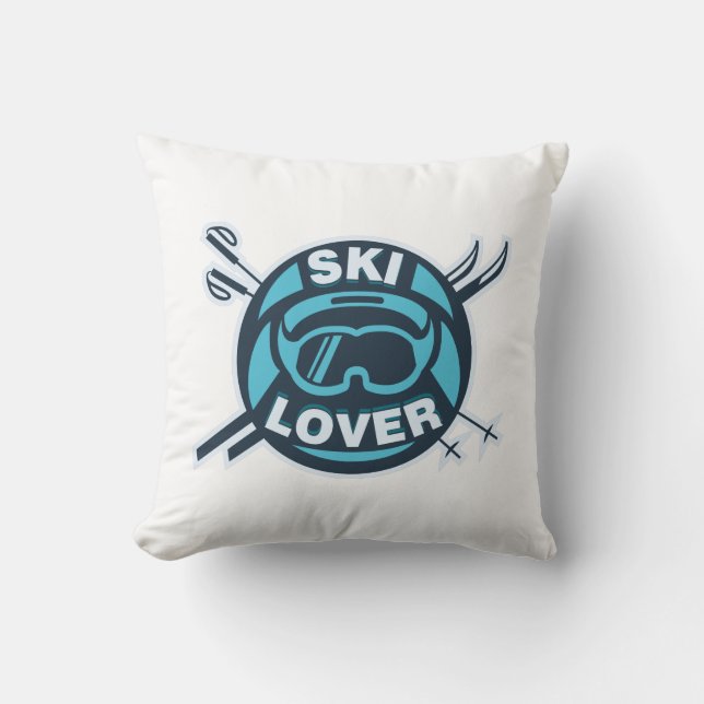 Ski Lover Wintersport Kissen (Vorderseite)