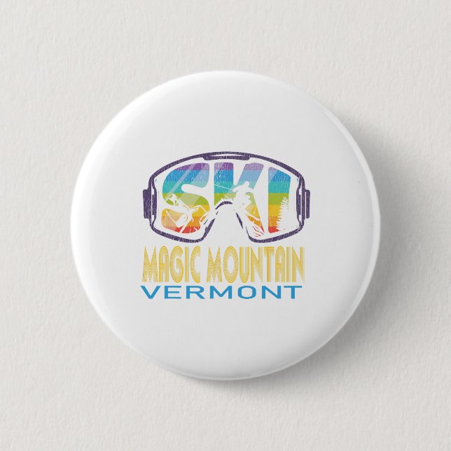 Ski Magic Mountain Vermont Skiurlaub Button (Vorderseite)