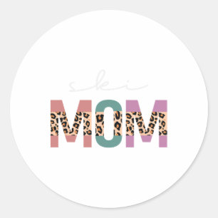 Ski Mama Funny Skiier Skiverleih Skifahren Mama Le Runder Aufkleber