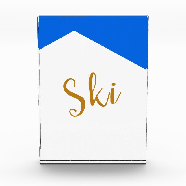 SKI Modernes, helles Weißes Gebirge Fotoblock (Vorderseite)