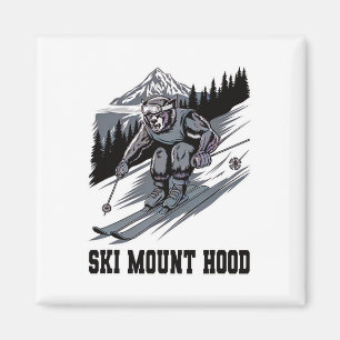 Ski-Monster rast den Mount Hood in Oregon hinunter Magnet
