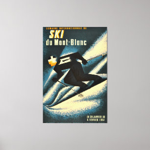 Ski Mont Blanc 1951 Vintage Französischer Skisport Leinwanddruck