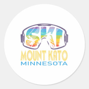 Ski Monte Kato Minnesota Skiurlaub Runder Aufkleber