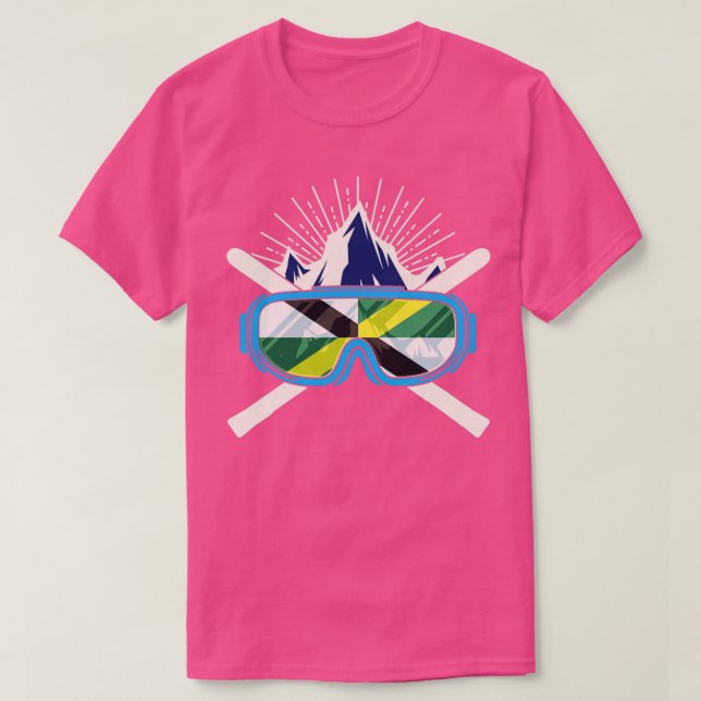 Ski Monterey California Flag Skifahrer Winter S T-Shirt (Design vorne)