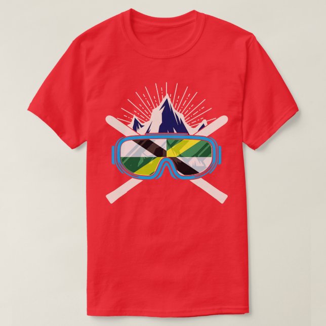 Ski Monterey California Flag Skifahrer Winter S T-Shirt (Design vorne)