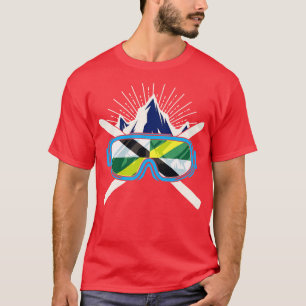 Ski Monterey California Flag Skifahrer Winter S T-Shirt