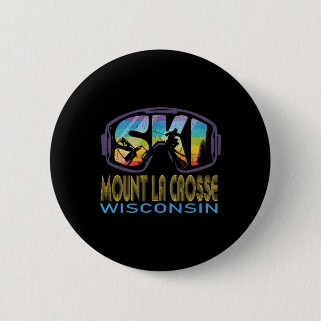 Ski Mount La Crosse Wisconsin Skiurlaub  Button (Vorderseite)