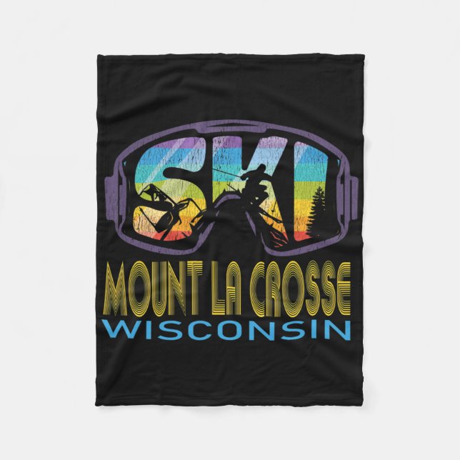 Ski Mount La Crosse Wisconsin Skiurlaub  Fleecedecke (Vorderseite)