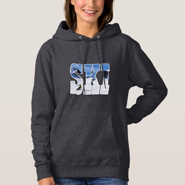 SKI Mountain Design Winter Sports Hoodie (Vorderseite)