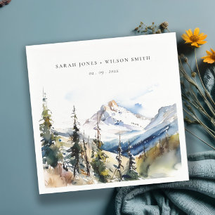 Ski Mountain Telluride Colorado Wasserfarbene Hoch Serviette