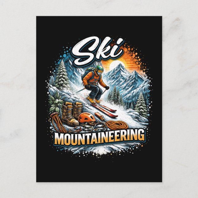Ski Mountaineering Postkarte (Vorderseite)